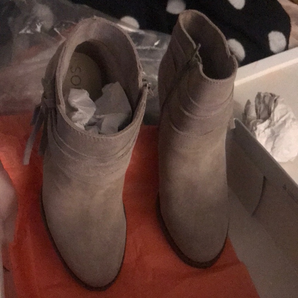 Suede booties worn once.